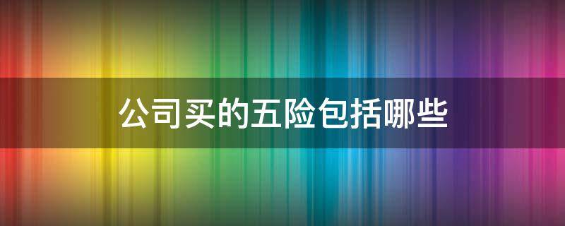 公司买的五险包括哪些 公司购买的五险是哪五险