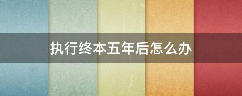 执行终本五年后怎么办（法院终本执行5年后）