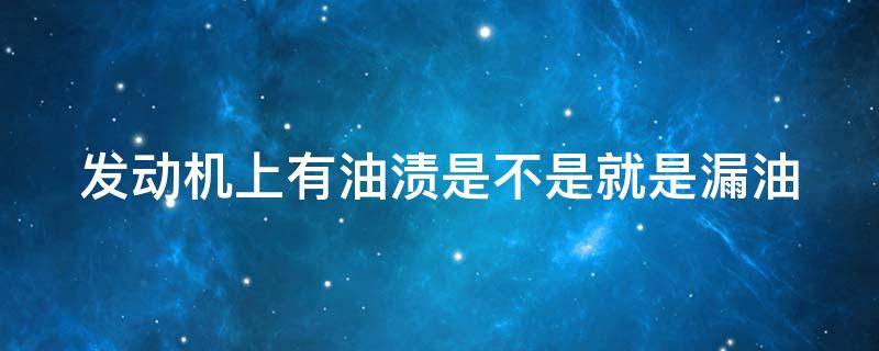 发动机上有油渍是不是就是漏油 发动机上有油渍是不是就是漏油了