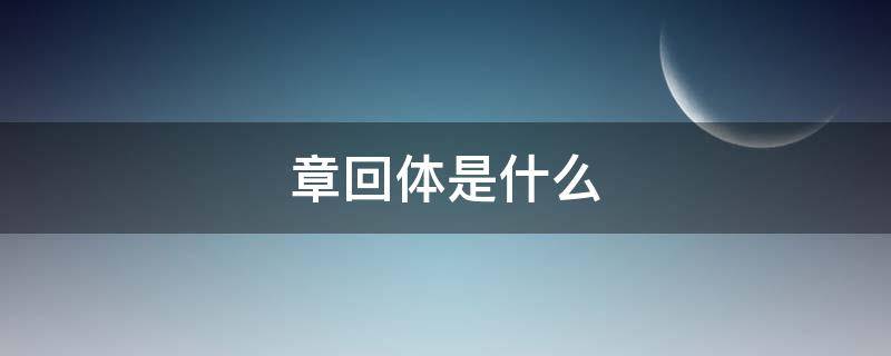 章回体是什么 章回体是什么意思