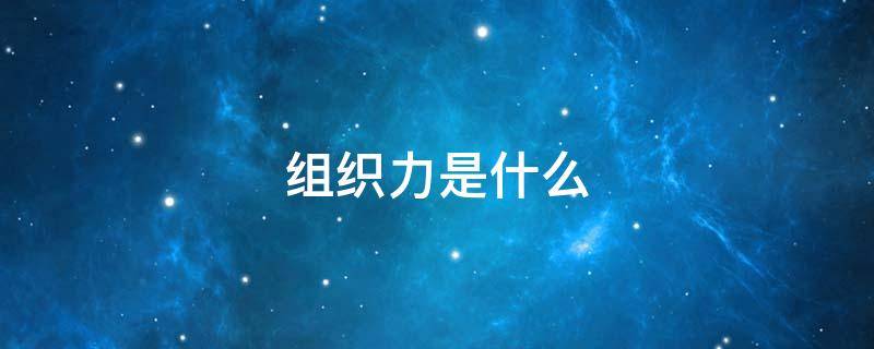组织力是什么（组织力还有什么力）