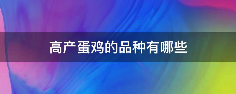 高产蛋鸡的品种有哪些（产蛋鸡哪个品种最好）