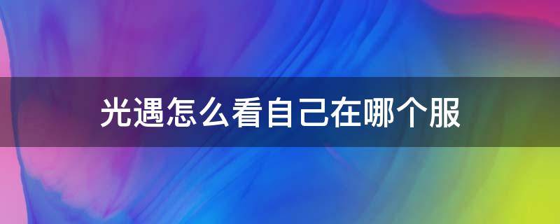 光遇怎么看自己在哪个服 光遇怎么看自己是什么服