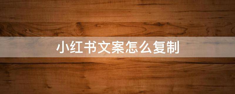 小红书文案怎么复制 苹果小红书文案怎么复制