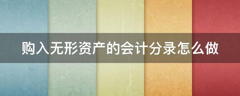 购入无形资产的会计分录怎么做 购入无形资产的入账价值包括哪些