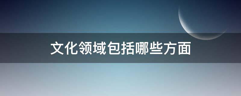 文化领域包括哪些方面（文化领域还有什么领域）