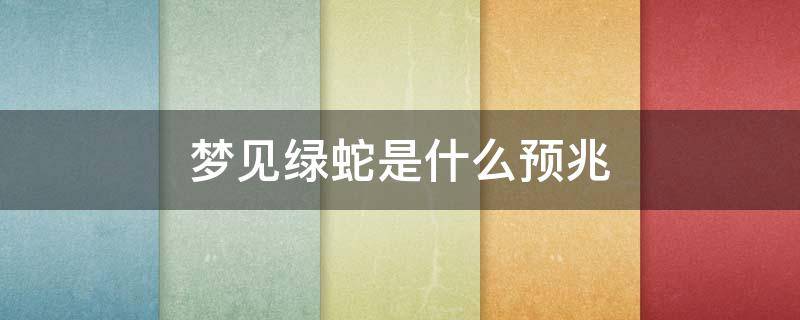 梦见绿蛇是什么预兆 梦见绿蛇是什么预兆周公解梦