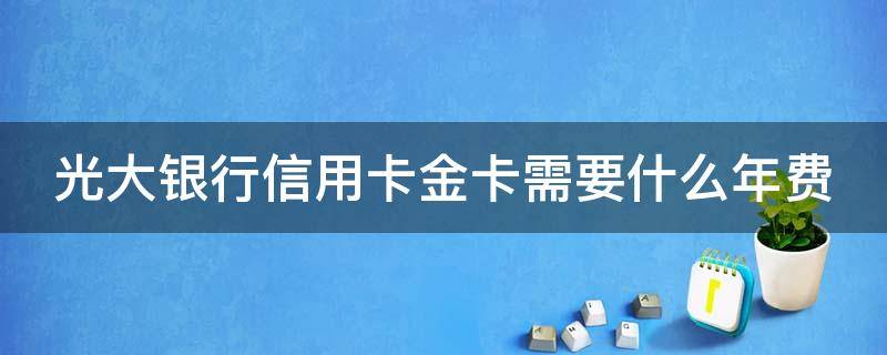 光大银行信用卡金卡需要什么年费（光大银行信用卡金卡需要什么年费才能办）