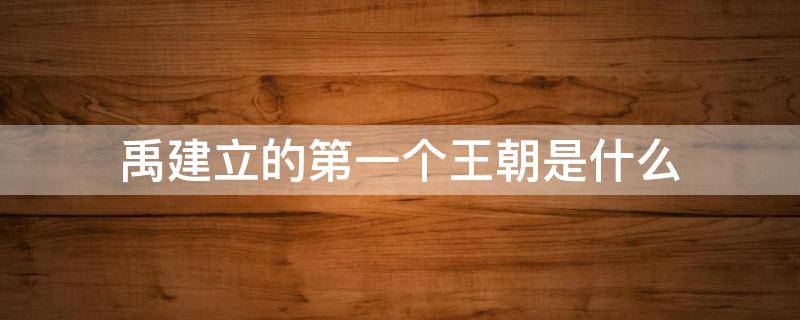 禹建立的第一个王朝是什么（禹建立我国历史上第一个王朝是什么）