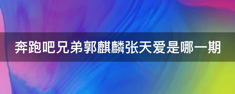 奔跑吧兄弟郭麒麟张天爱是哪一期 奔跑吧兄弟郭麒麟张天爱是哪一期的