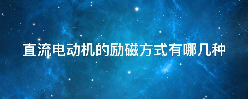 直流电动机的励磁方式有哪几种（直流电动机的励磁方式有哪几种?画出其电路）