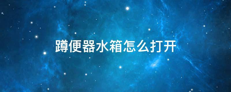 蹲便器水箱怎么打开（蹲便器水箱怎么打开?）