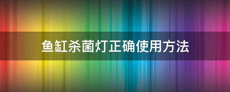 鱼缸杀菌灯正确使用方法（鱼缸的杀菌灯）