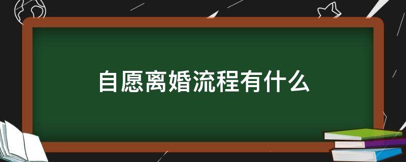 自愿离婚流程有什么（自愿离婚办理流程）