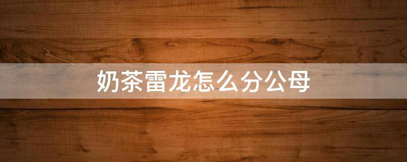 奶茶雷龙怎么分公母 奶茶雷龙鱼怎么分公母