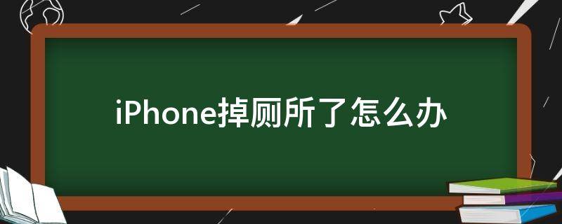 iPhone掉厕所了怎么办（苹果掉厕所里了怎么办）