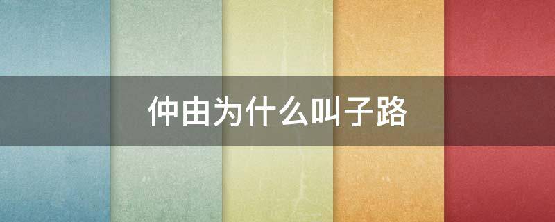 仲由为什么叫子路（子为谁?为仲由）