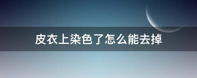 皮衣上染色了怎么能去掉（皮衣上染上别的颜色怎么除掉）