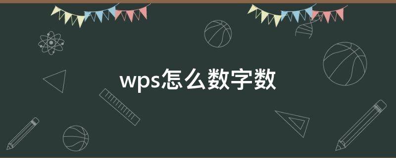 wps怎么数字数（wps文字怎么弄数字）