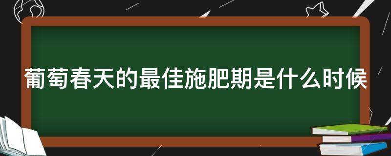 葡萄春天的最佳施肥期是什么时候（葡萄春天的最佳施肥期是什么时候开始）
