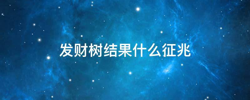 发财树结果什么征兆 发财树怎么会结果