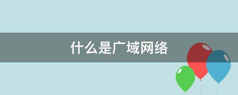 什么是广域网络 广域网是一个网络吗