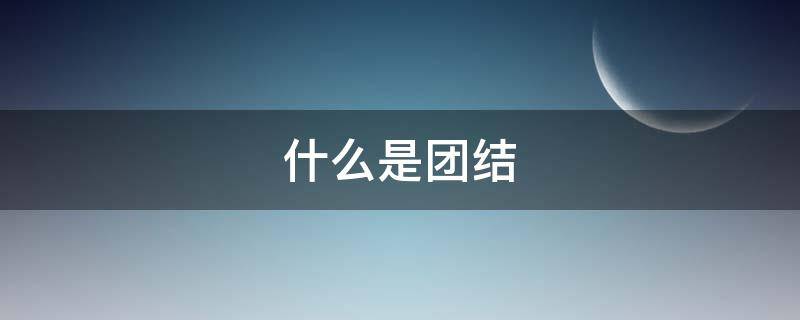 什么是团结 什么是团结的根基