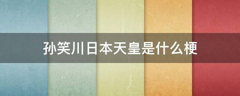 孙笑川日本天皇是什么梗 孙笑川日本天皇是什么梗视频