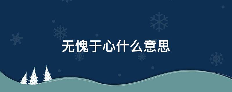 无愧于心什么意思 不求尽善尽美但求无愧于心什么意思