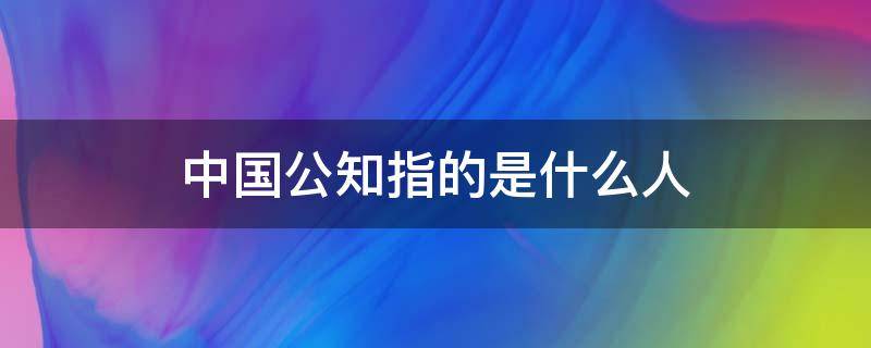 中国公知指的是什么人 中国的公知指的是什么人