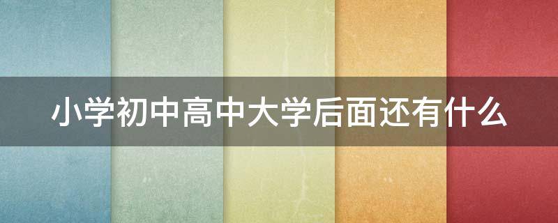 小学初中高中大学后面还有什么（小学初中高中大学后面还有什么通俗一点的说）