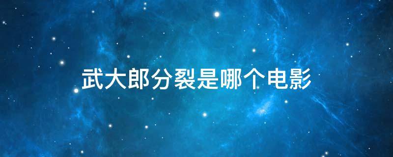 武大郎分裂是哪个电影 武大郎会分身是什么电影