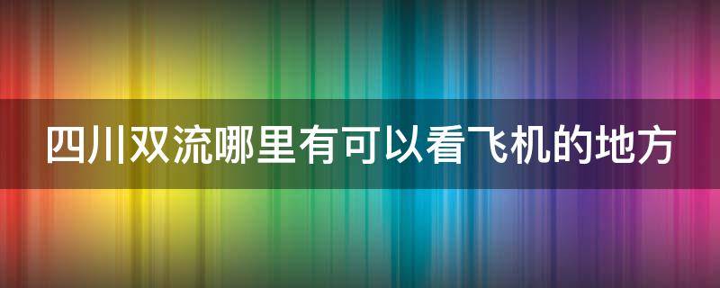 四川双流哪里有可以看飞机的地方 四川双流哪里有可以看飞机的地方呀