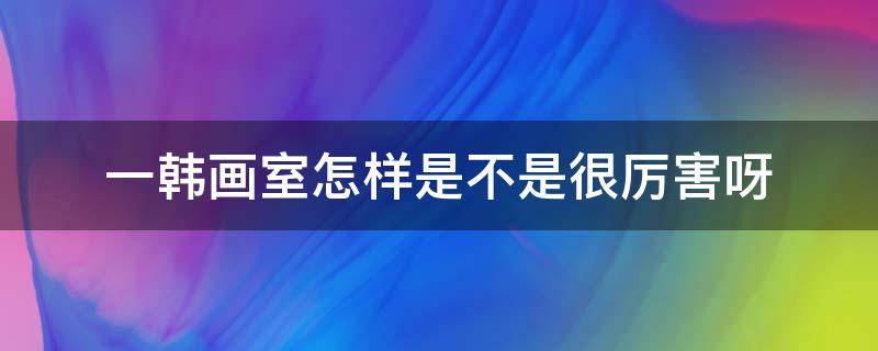 一韩画室怎样是不是很厉害呀（广州一韩画室怎么样）