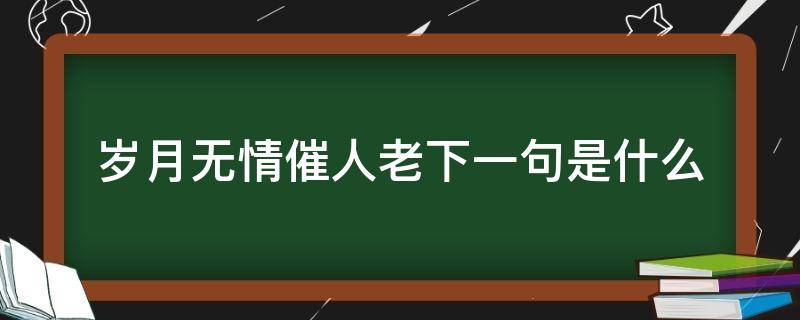 岁月无情催人老下一句是什么 岁月无情催人老的下一句是什么