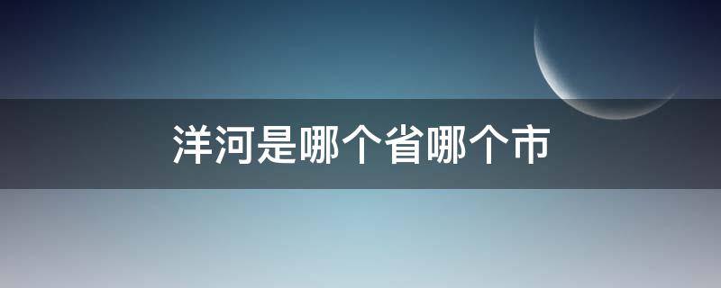 洋河是哪个省哪个市（洋河属于哪个省份）