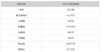 宝马525i落地价大概多少 宝马525i机油加多少升