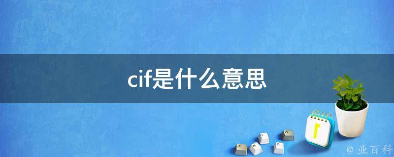 cif是什么意思（进口报关单cif是什么意思）