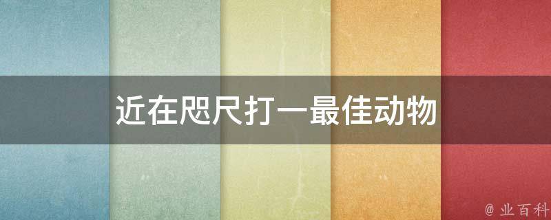 近在咫尺打一最佳动物 近在咫尺打一个数字?